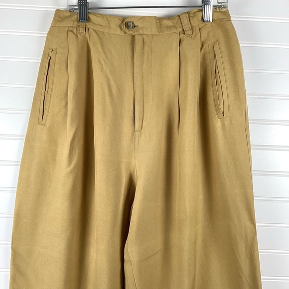 KrissKross Sport Vintage camel Silk Pants high Rise Size 10 - Picture 2 of 9